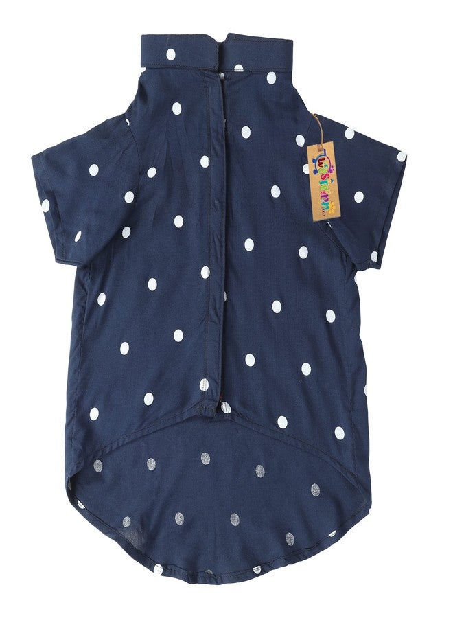 ويستيرن إرا قميص مطبوع عصري فائق النعومة من ويسترن إيرا، ملابس مريحة للغاية للكلاب، قميص قطني مطبوع يسمح بمرور الهواء، قميص خفيف الوزن ولطيف لحيواناتك الأليفة (مقاس كبير - 20 بوصة) (أزرق منقط) - Image 5